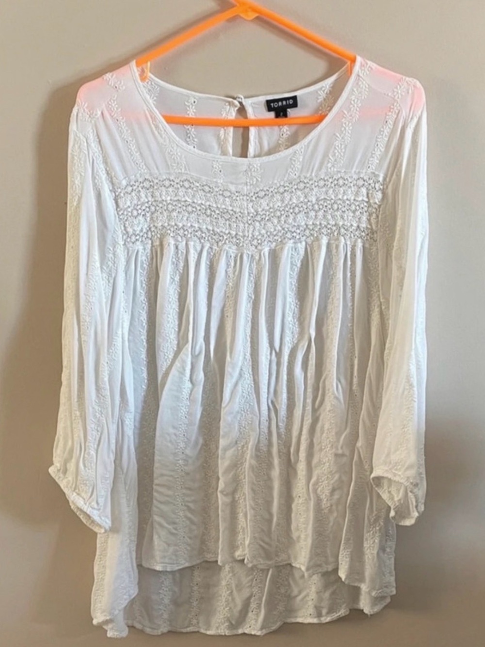torrid White Embroidered Boho Tunic
